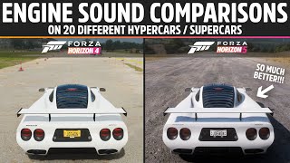 Forza Horizon 5 VS Forza Horizon 4  20 Different Hypercars  Engine Sound Comparison!!