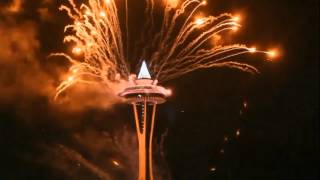 2016-Seattle Space Needle New Year Eve fireworks (HD)