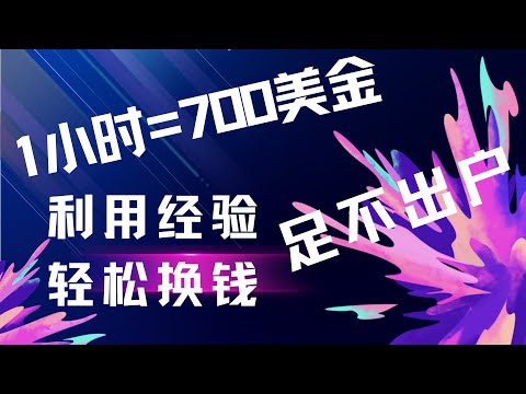 利用专业在网上赚美金，1小时700美金，睡后收入，财富自由，副业赚钱，网络赚钱，在家赚钱Timmy天米-Make money online, passive income.