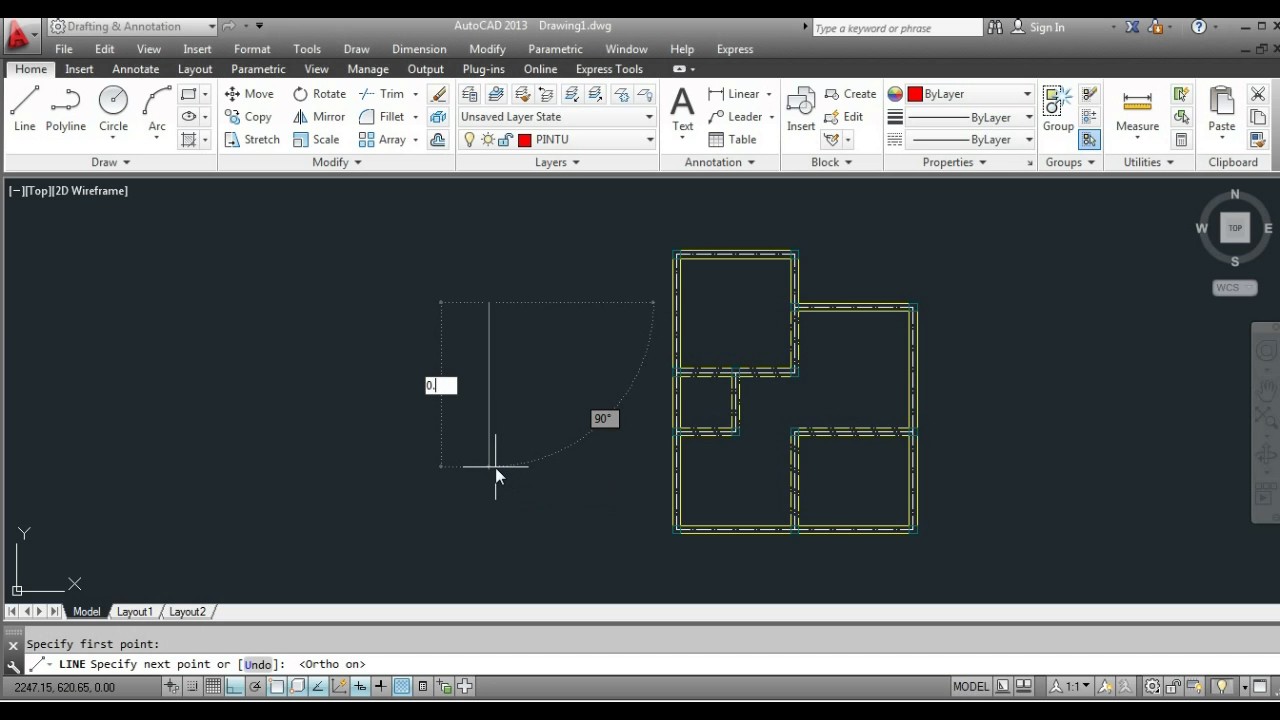 Cara membuat denah rumah dengan AutoCAD  YouTube