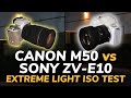 Canon M50 vs Sony ZV-E10 Extreme Low Light ISO Test