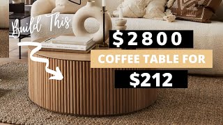 DIY FLUTED COFFEE TABLE on a budget // Luxe For Less