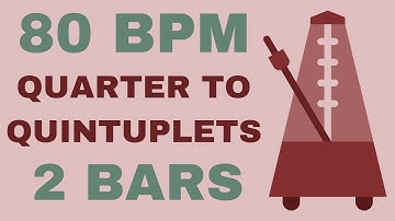 Metronome Click Track - 2 Bars Quarter to Quintuplet Notes 80 bpm - Smartronome