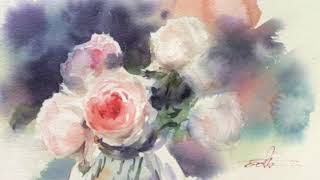 Watercolor Painting of Roses  #watercolor #rose #flower #stilllife #painting #水彩 #玫瑰 #静物