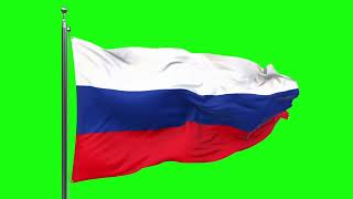 РФ флаг на хромокее на зелёном фоне.
