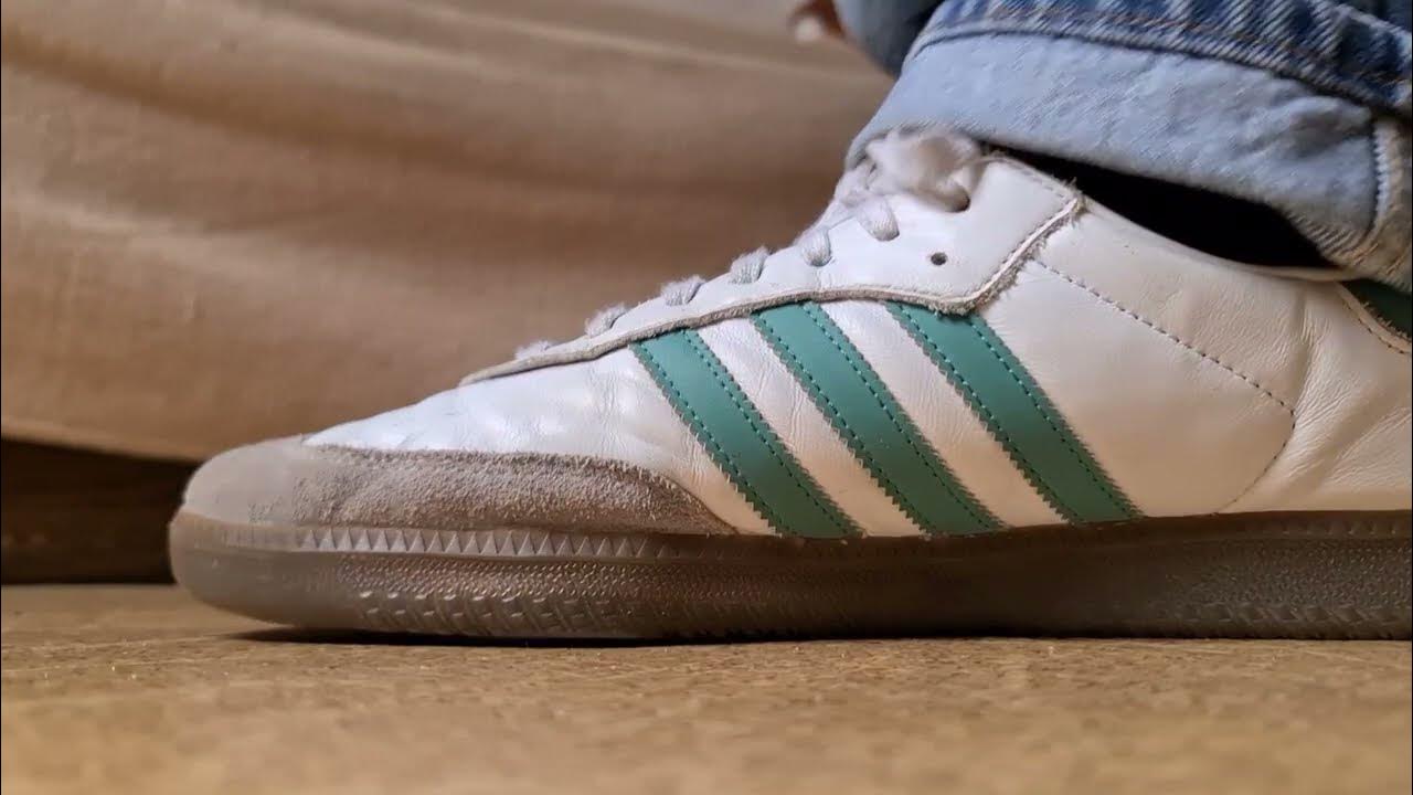 Adidas Samba Og White Green On Feet Video - Youtube