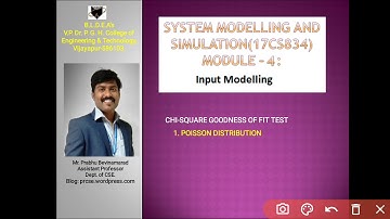 MODULE 4_5:CHI SQUARE GOODNESS OF FIT TEST FOR POISSON DISTRIBUTION SOLVED PROBLEM