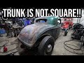 Hidden Smashed Trunk Opening! Straightening a 1933 Ford Coupe