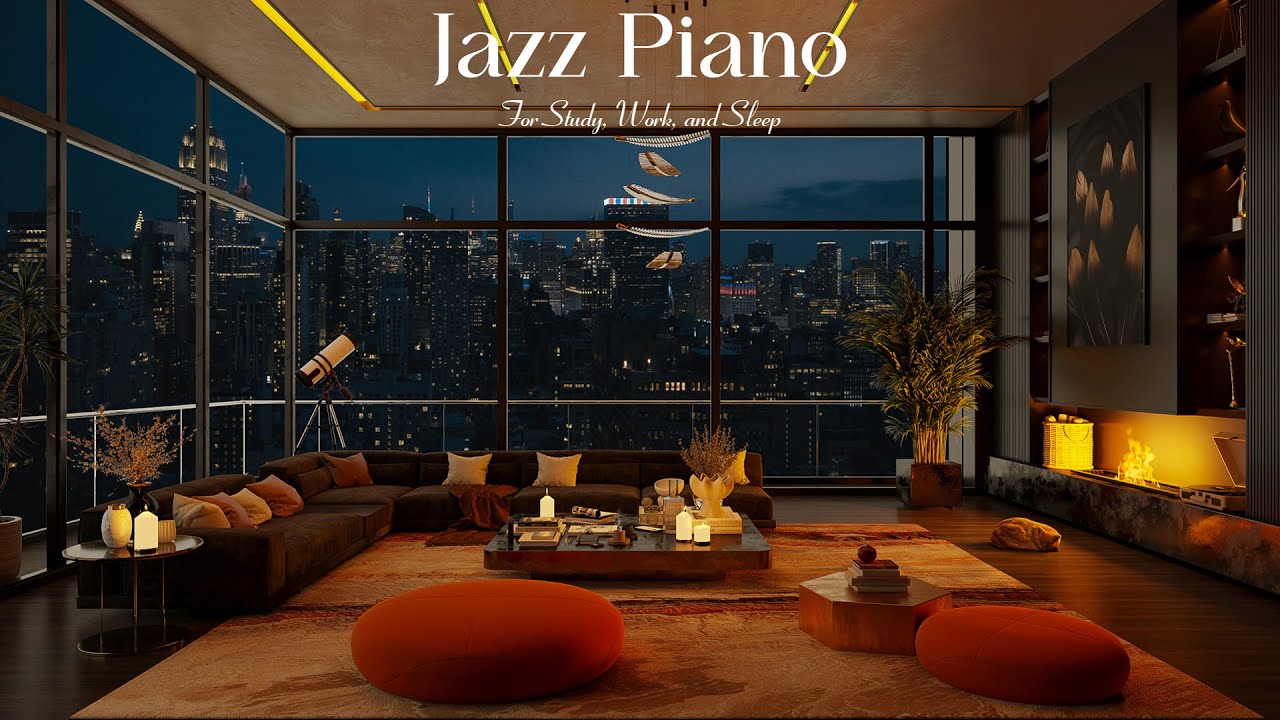 Image showcasing Cozy Night Jazz Piano • Luxury Penthouse Ambience | Music for Study ...