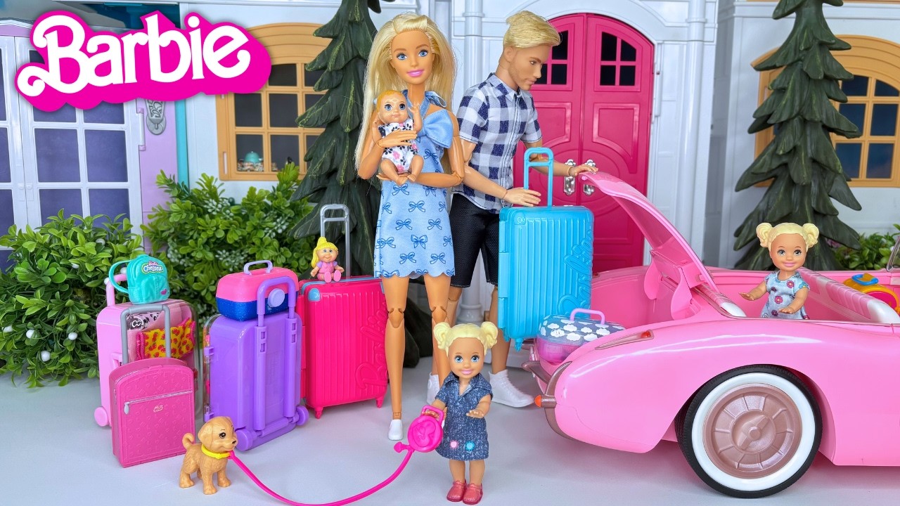 Barbie Doll Family Pack Suitcases and Baby Bag for Vacation
