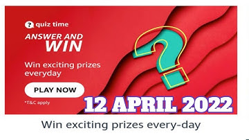 Amazon Funzone Quiz Answers Today|12 April 2022 |Daily Quiz Time