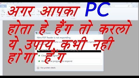 pc hang problem solution in hindi  windows 7,8,10