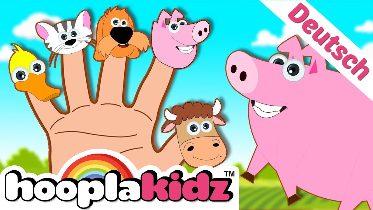 ⁣HooplaKidz Deutsch | Farm Animals Finger Family | Kinderreime und mehr