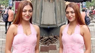 Sizzling & Stunning Khushi Mukherjee Seen In A Pink Dress As She Gets Spotted In Andheri
