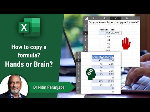 How to copy a formula in Excel - Hands vs Brain test - Excel Tables