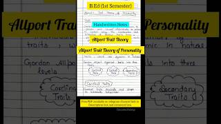 Allport Trait Theory of Personality||Cardinal Traits #childhoodandgrowingup @Educated_beings