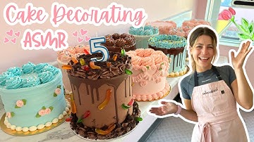 Satisfying Cake Decorating ASMR | Decorate 10 Cakes With Me in 50 Minutes! | [No Talking] [No Music]