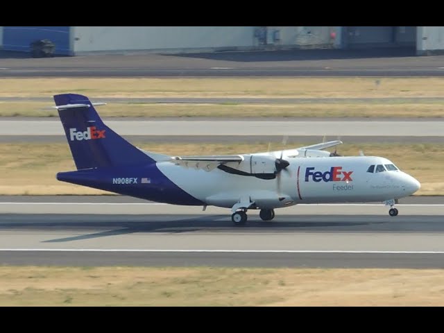 Fedex Feeder Empire Atr 42f N908fx Landing In Pdx Omyplane
