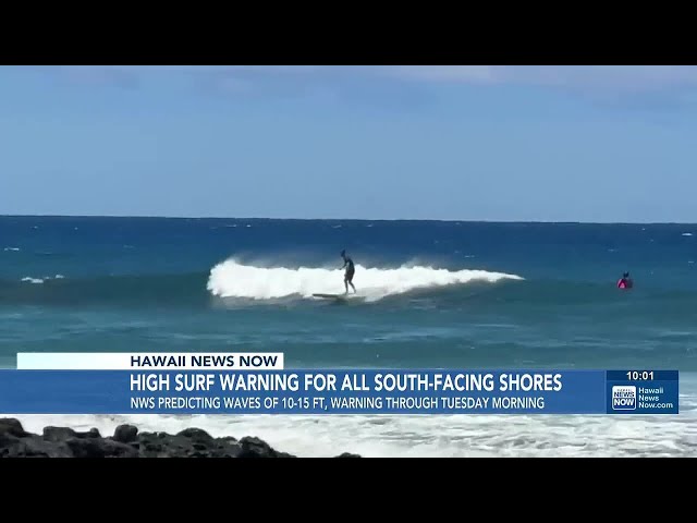 High surf warning issued for south shores of all islands - YouTube