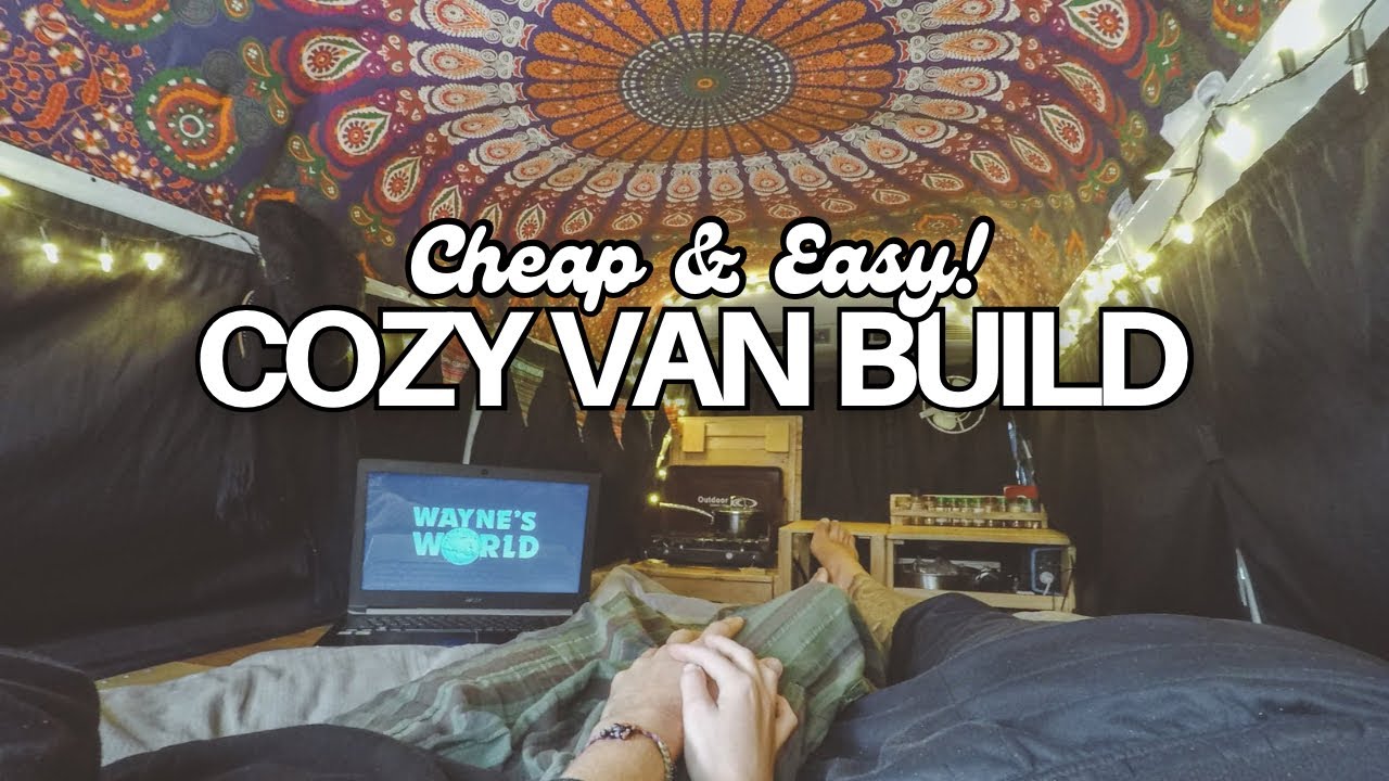 Cheap Van Build CEILING TAPESTRY no Experience YouTube