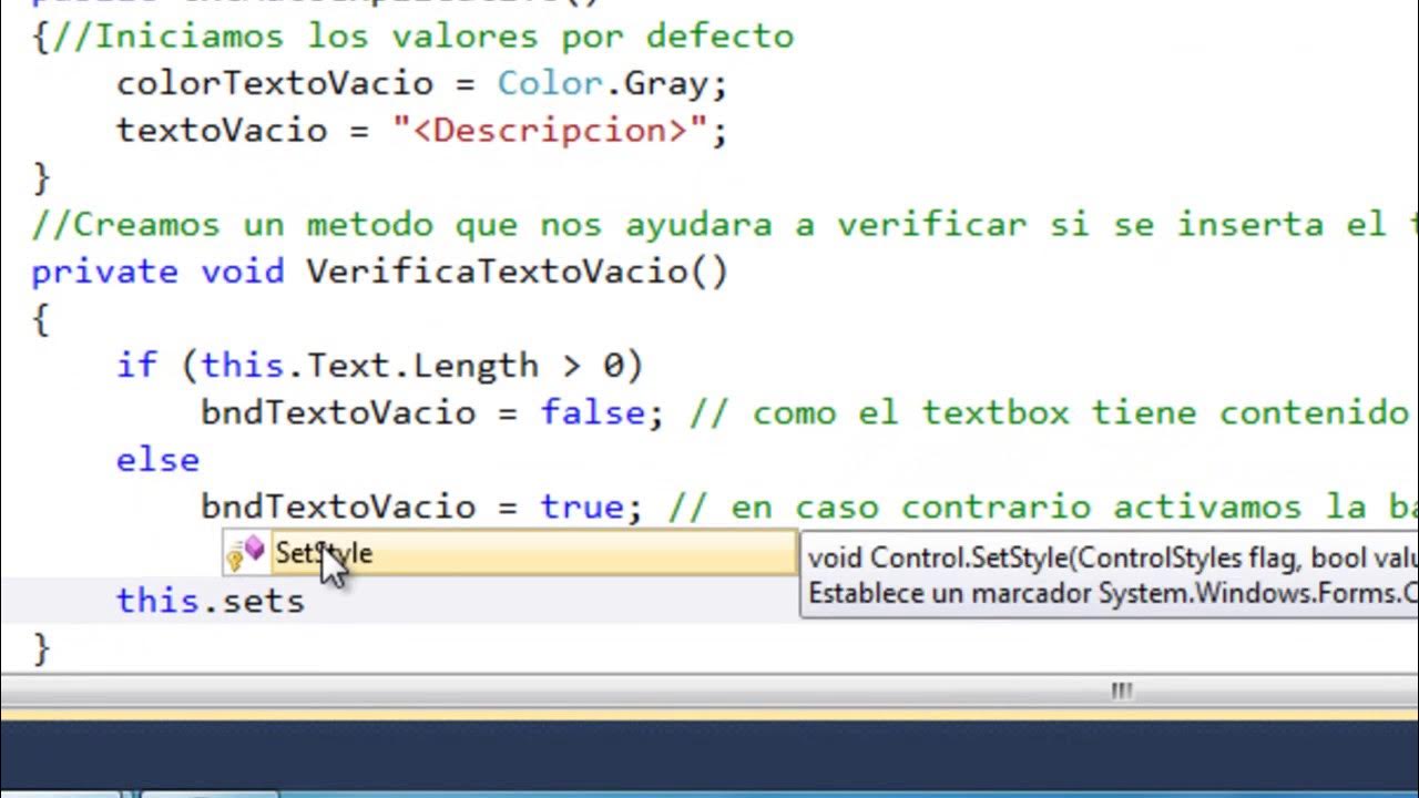 Tutorial Control Personalizado TextBox AutoExplicativo (PlaceHolder