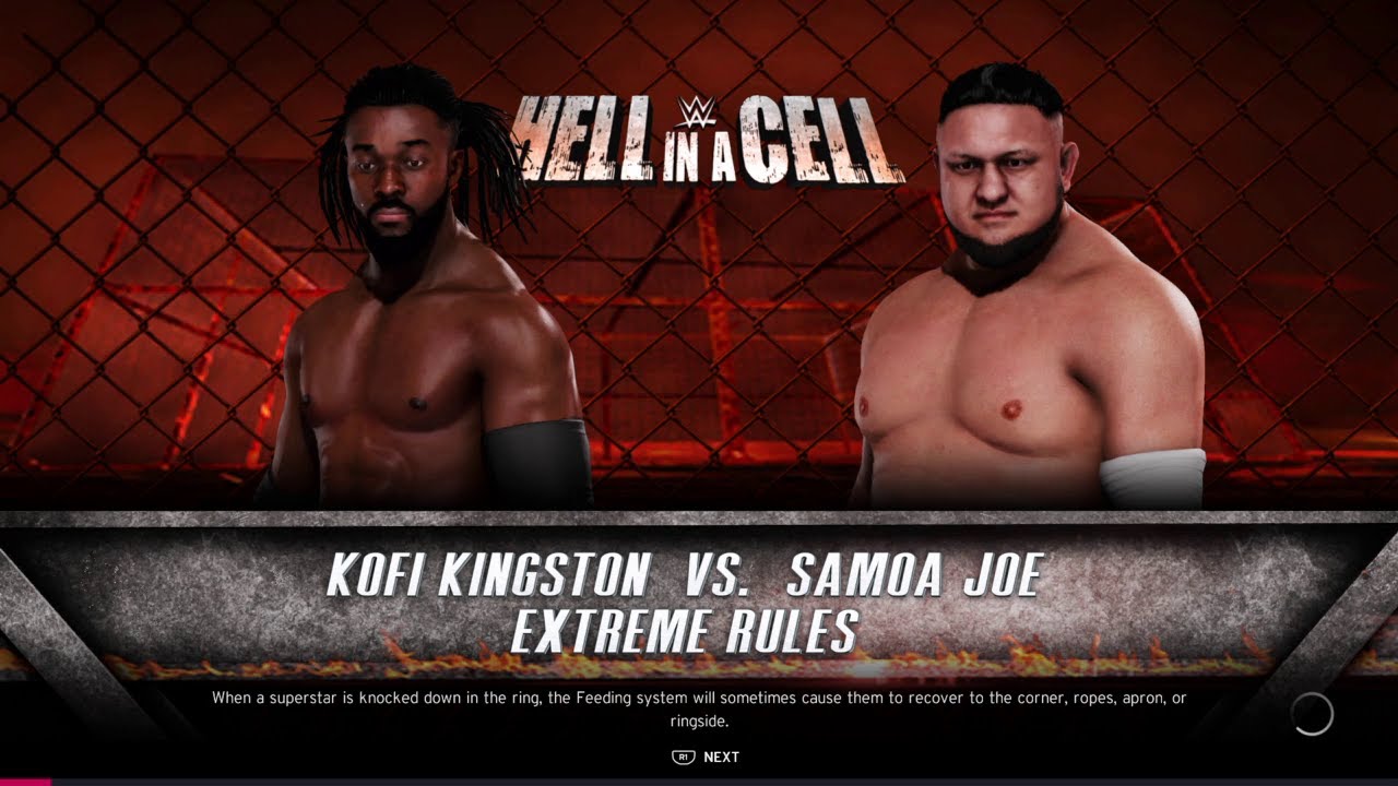 WWE 2K20: Кофи Кингстон против Самоа Джо, матч по правилам Extreme Rules