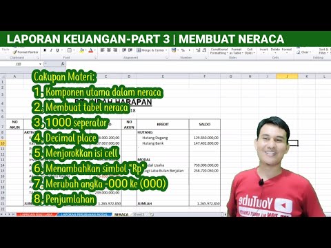 Cara Menyusun Laporan Neraca di Excel