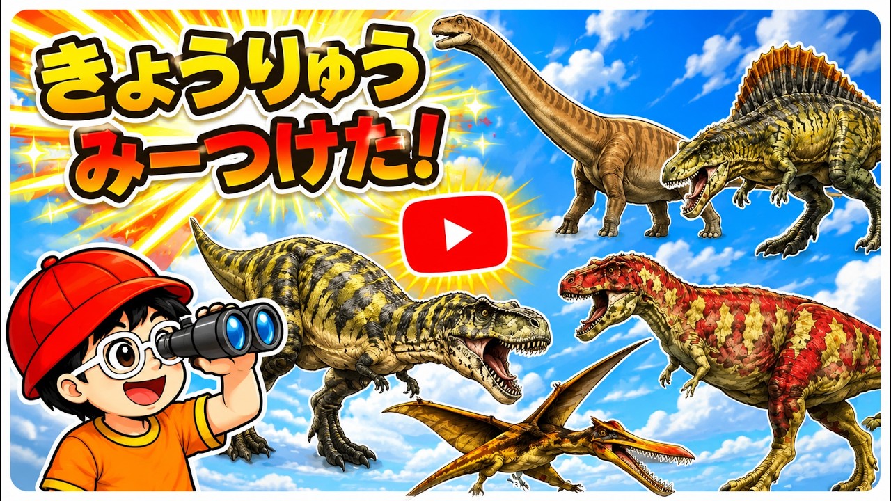 【子供向けアニメ】新!恐竜!みいつけた!アルゼンチノサウルス、アウカサウルス、アルバートサウルス、アンハングエラ、アクロカントサウルス〈Dinosaur kids anime〉