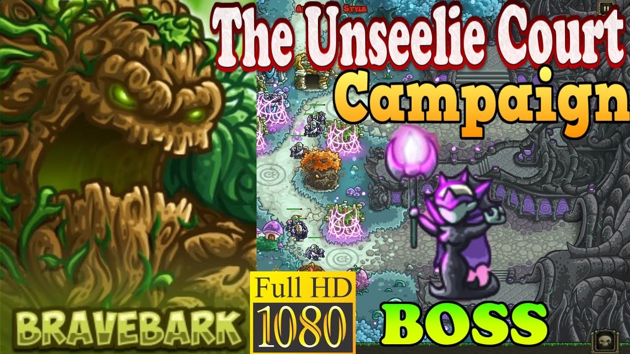 Kingdom Rush Origins HD - BOSS Malicia The Unseelie Court Campaign (Level 11) Hero Bravebark