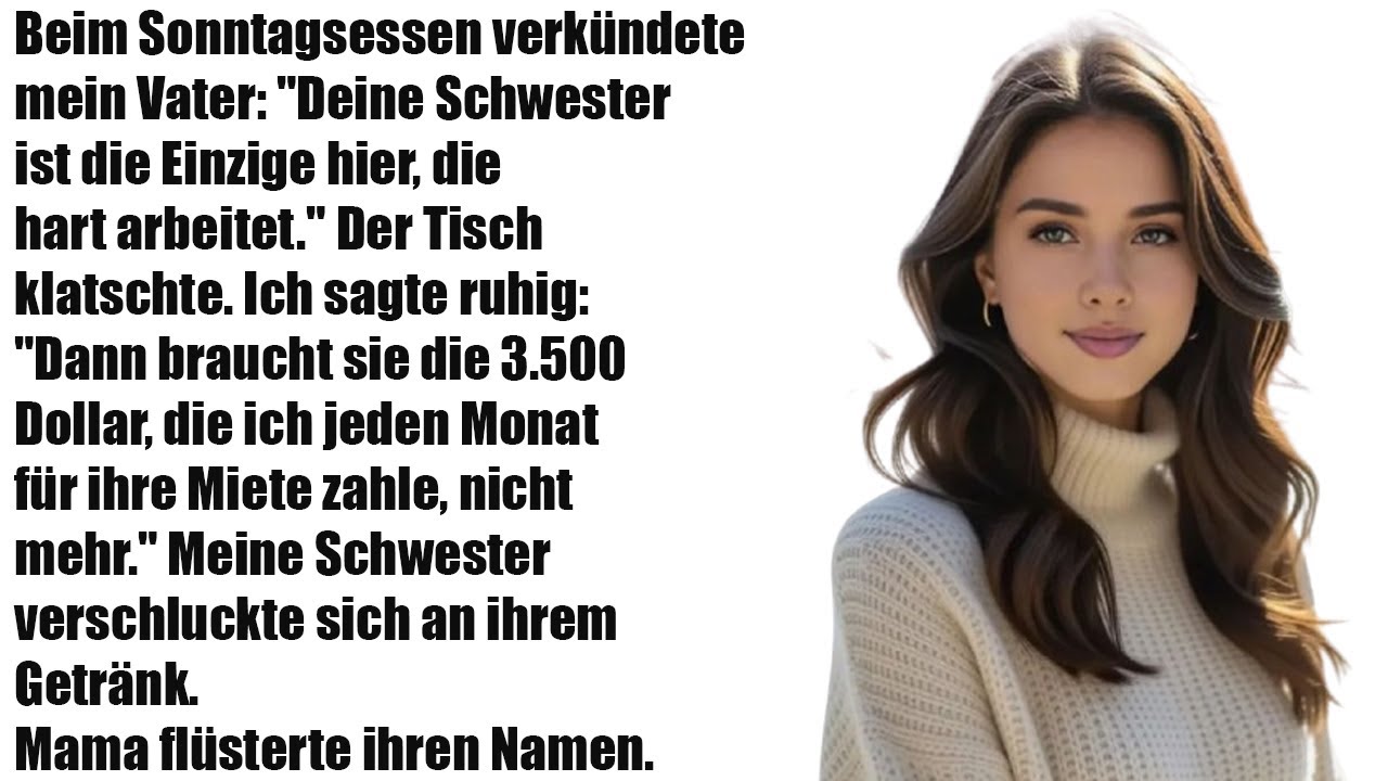 „Beim Sonntagsessen lobte mein Vater nur meine Schwester – doch dann platzte mir der Kragen…“