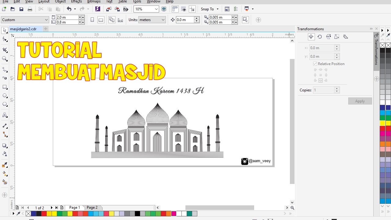 Tutorial Corel Draw Membuat Masjid Corel X7 Youtube