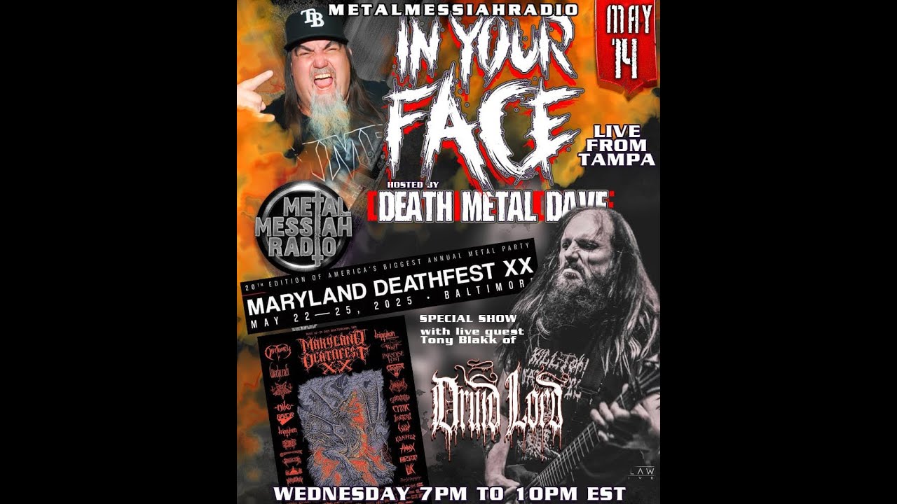 Tony Blakk of Druid Lord interviewed by Death Metal Dave, In Your Face! 5/14/2025