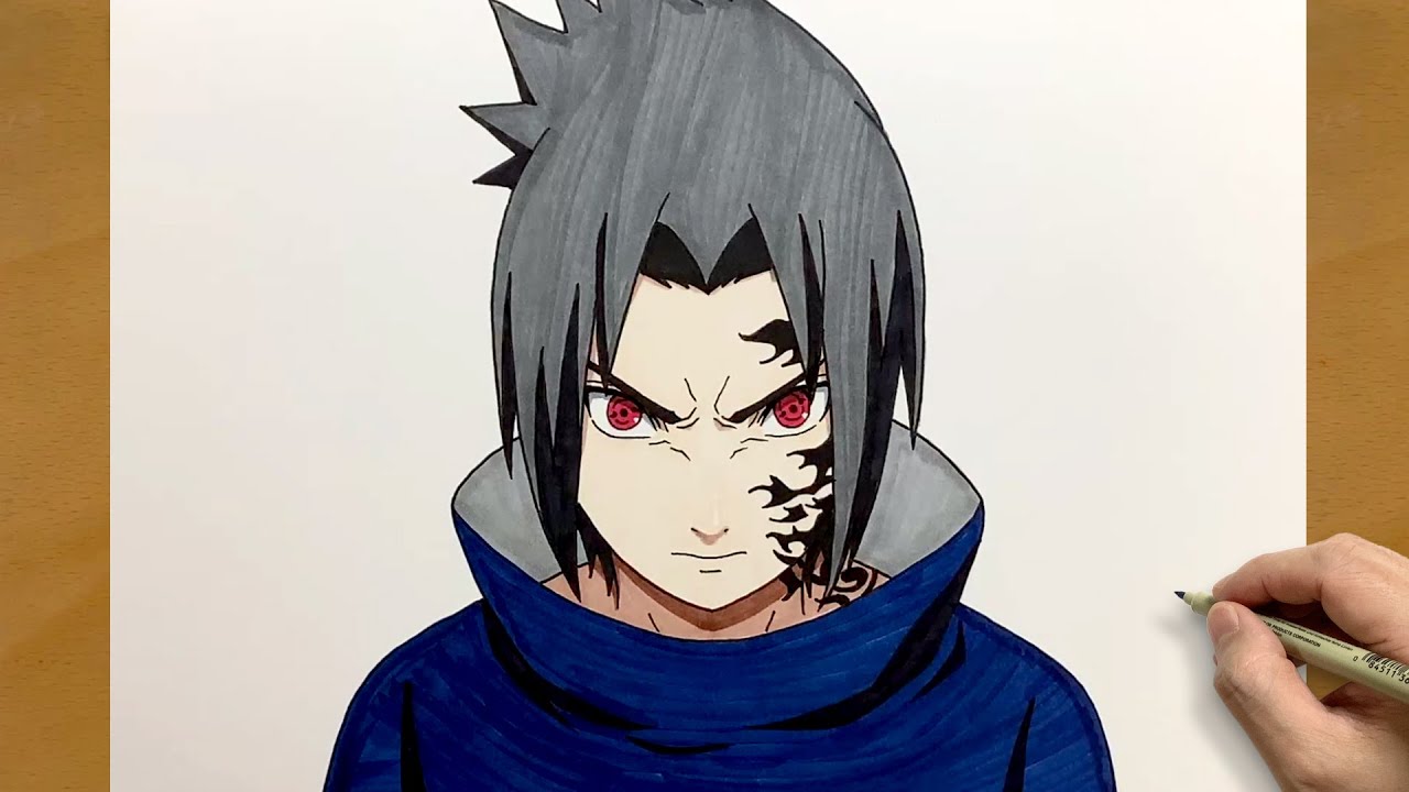 How to Draw Sasuke Uchiha Step by Step || Naruto Drawing || Anime Art ...