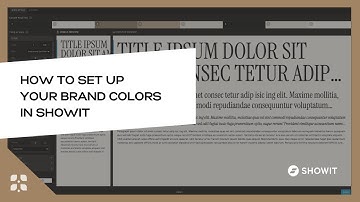 Setting up your Color Palette in Showit Design Settings