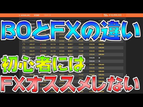 【BOとFXの違いとは⁉】投資未経験(初心者)にFXをオススメしない理由を解説‼