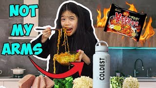 NOT MY ARMS CHALLENGE! Samyang Spicy Noodles Edition