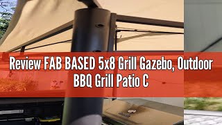 Review FAB BASED 5x8 Grill Gazebo, Outdoor BBQ Grill Patio Canopy with Extra Shadow & LED Lights, Ba