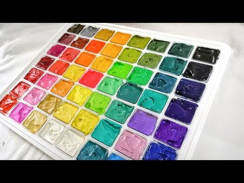 HIMI Jelly gouache set First Impression Review: Swatching and