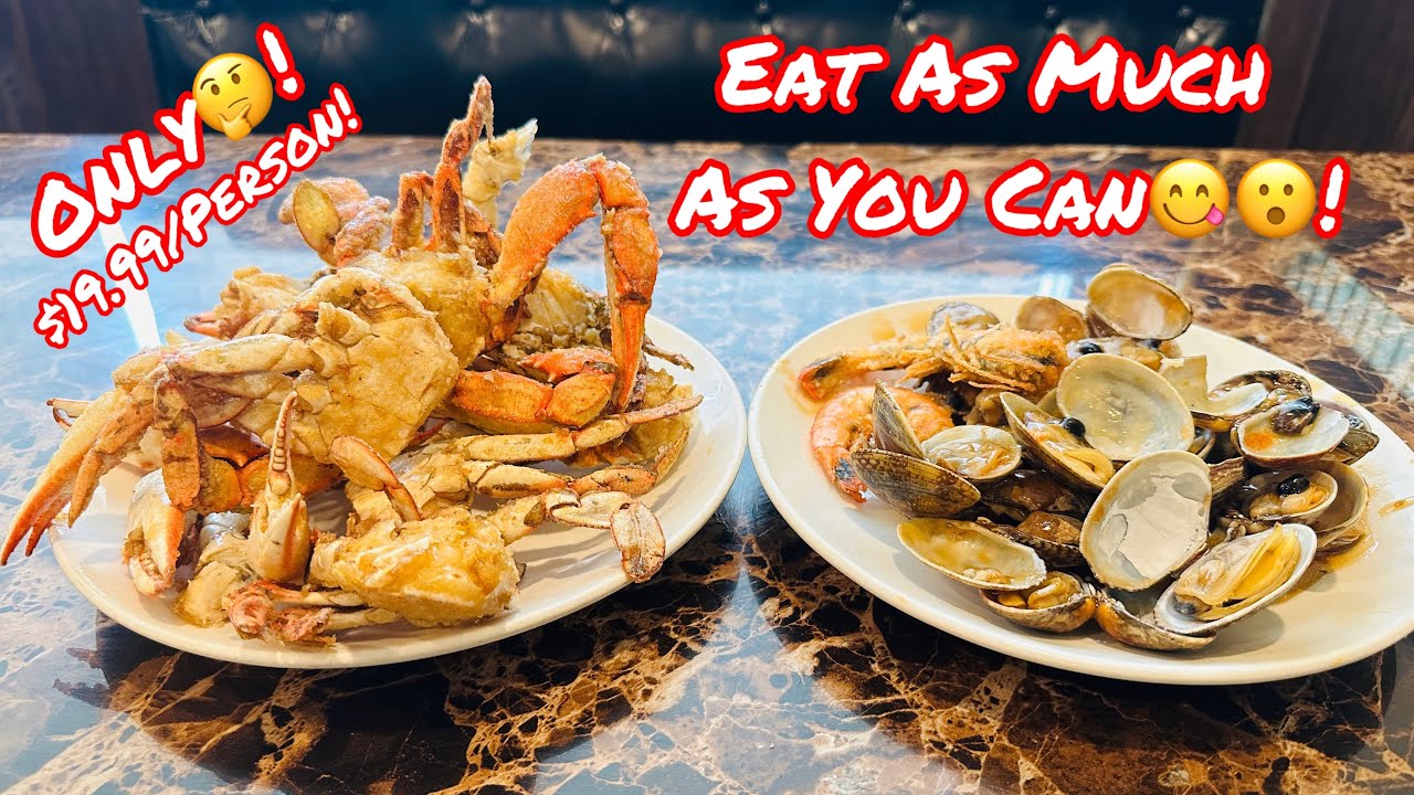 ВСЕГО 19,99 $ С ЧЕЛОВЕКА. Шведский стол с крабами, морепродуктами и суши в ресторане MILPITAS BUF...