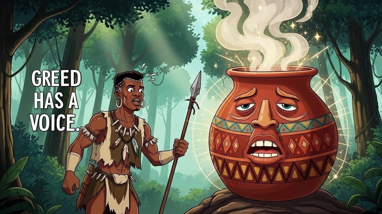 THE GREEDY HUNTER AND THE TALKING POT - An African Folktale|The pot could talk until greed arrived 