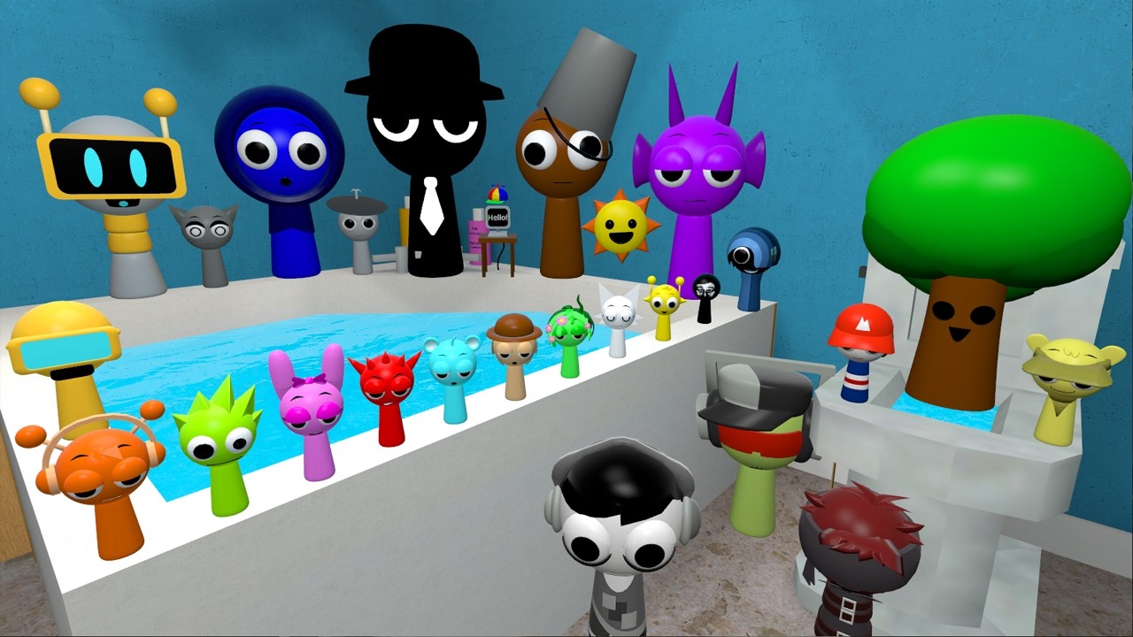 I FOUND ALL MR SUN TREE FUN COMPUTER EVOLUTION SPRUNKI FAMILY in BATHROOM Garry's Mod