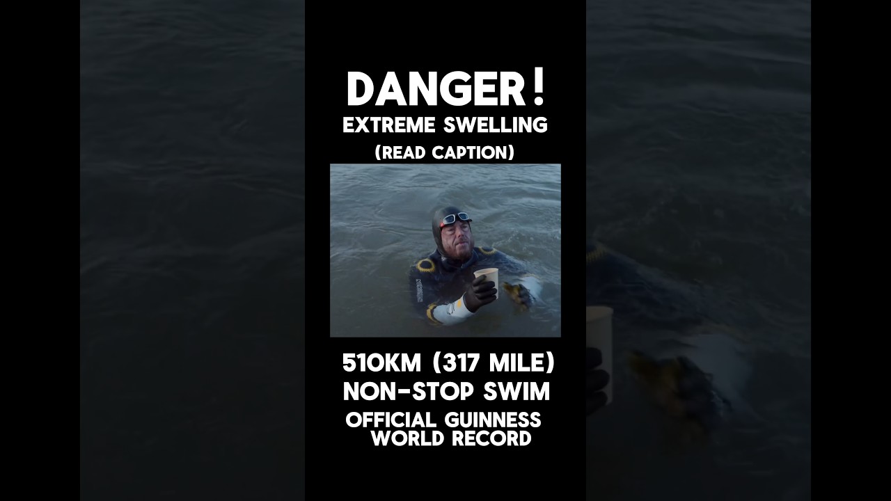 World’s longest non-stop swim: 510km (317 mile) temp. 8°C (46.4°F) (see comments for explanation)