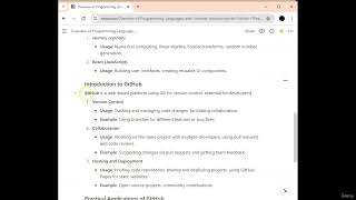 73  Introduction to programming languages, libraries and GitHub