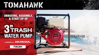 Unboxing, Assembly, and Start Up of a 3" Trash Water Pump Powered by Honda
