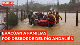 🔴 Vecinos escapan en bote del desborde del Río Andalién: Preocupación por sus hogares y animales