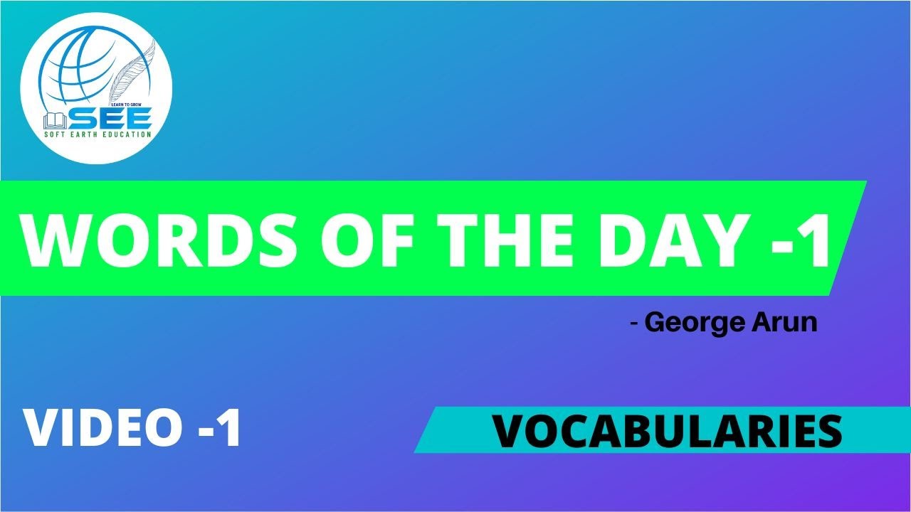 Words of the day - 1 | English vocabularies | part 1 - YouTube