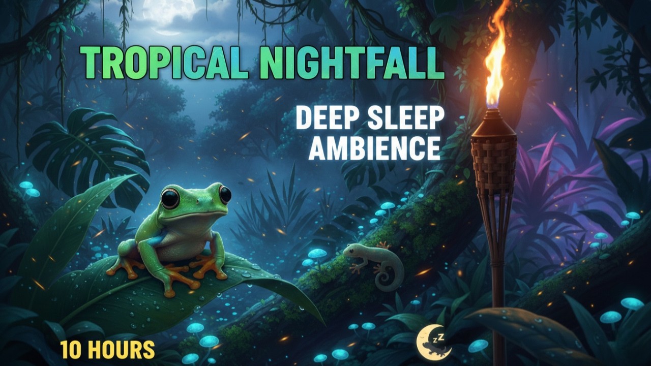 Tropical Nightfall: Deep Sleep Ambience An Immersive 10-Hour Jungle Soundscape