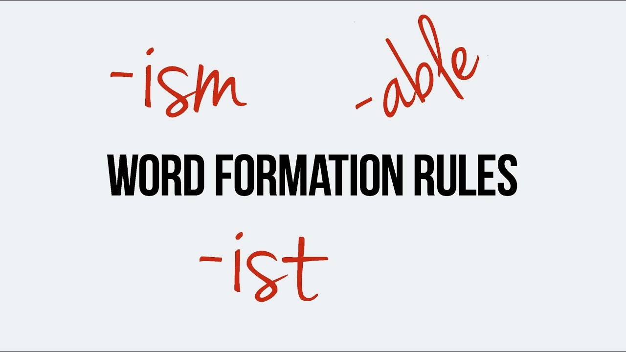 English Word Formation Suffixes Able Ism Ist Youtube