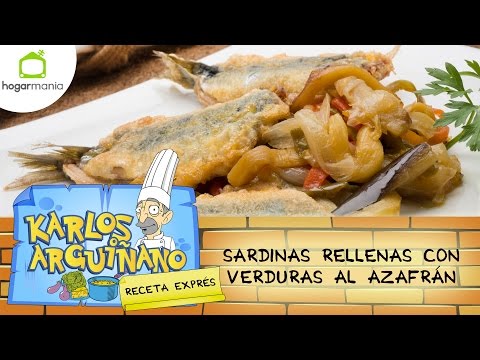 Karlos Arguiñano: Receta de Sardinas rellenas con verduras al azafrán