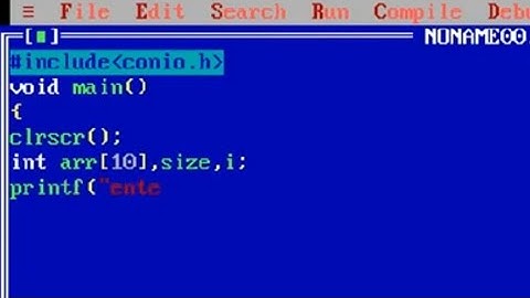 C program to input size and element of array||turbo c||output screen